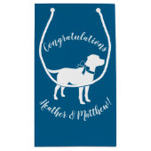 ラブラドールテーマ- Dog Baby Shower Blue Lab スモールペーパーバッグ (裏面)