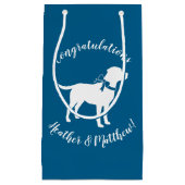 ラブラドールテーマ- Dog Baby Shower Blue Lab スモールペーパーバッグ (正面)