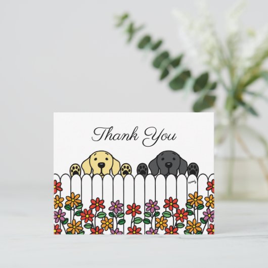 ラブラドールデュオウォッチングユーサンキューポストカード ポストカード (スタンド正面)