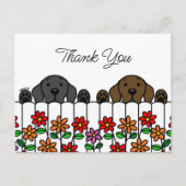 ラブラドールデュオウォッチングユーサンキューポストカード ポストカード (正面)