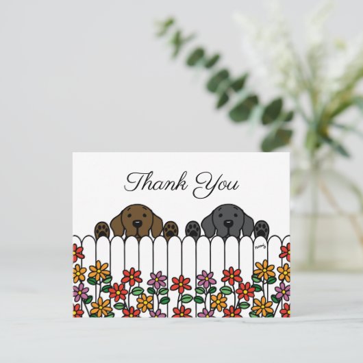 ラブラドールデュオウォッチングユーサンキューポストカード ポストカード (スタンド正面)