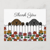 ラブラドールデュオウォッチングユーサンキューポストカード ポストカード (正面)