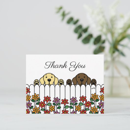 ラブラドールデュオウォッチングユーサンキューポストカード ポストカード (スタンド正面)