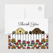 ラブラドールデュオウォッチングユーサンキューポストカード ポストカード (正面/裏面)