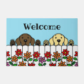 ラブラドールデュオWatching You Welcome Doormat ドアマット (正面)