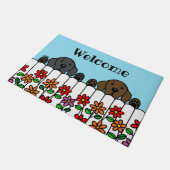 ラブラドールデュオWatching You Welcome Doormat ドアマット (アングル)