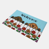 ラブラドールデュオWatching You Welcome Doormat ドアマット (アングル)