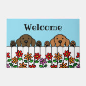 ラブラドールデュオWatching You Welcome Doormat ドアマット (正面)