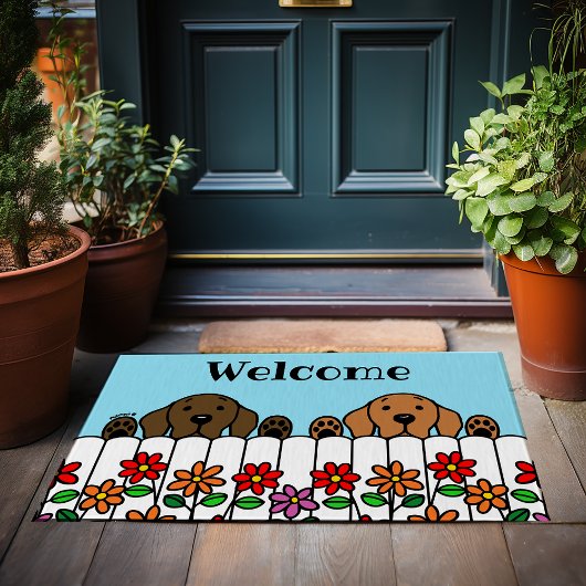 ラブラドールデュオWatching You Welcome Doormat ドアマット