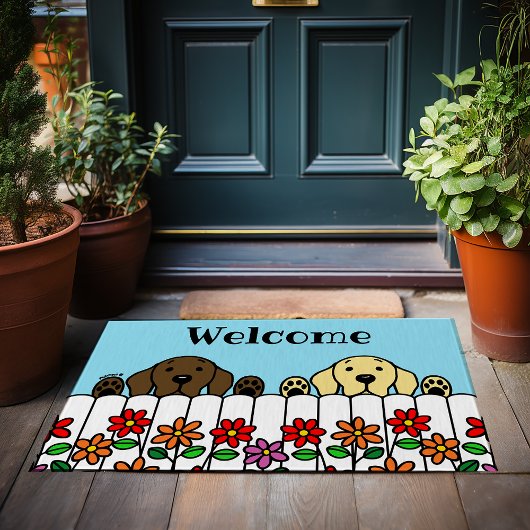 ラブラドールデュオWatching You Welcome Doormat ドアマット