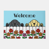 ラブラドールデュオWatching You Welcome Doormat ドアマット (正面)