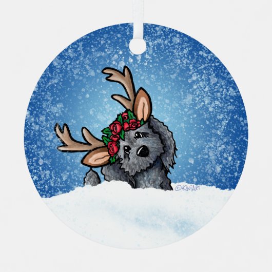 ラブラドールトナディアクリスマスセラミックオーナメント メタルオーナメント (正面)