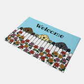 ラブラドールトリオウォッチングユーウェルカム ドアマット (アングル)