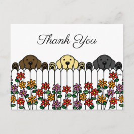 ラブラドールトリオウォッチングユーサンキューハガキ ポストカード