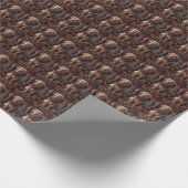 ラブラドールドッグとクリスマスプレゼント暖炉 ラッピングペーパー (角)