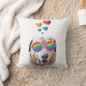 ラブラドールドッグとハートバレンタインデー クッション (ブランケット)