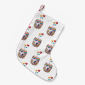 ラブラドールドッグとハートバレンタインデー スモールクリスマスストッキング (正面 (吊り時))