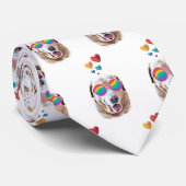 ラブラドールドッグとハートバレンタインデー ネクタイ (ロール)