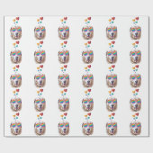 ラブラドールドッグとハートバレンタインデー ラッピングペーパー (フラット)