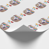 ラブラドールドッグとハートバレンタインデー ラッピングペーパー (角)