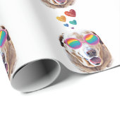 ラブラドールドッグとハートバレンタインデー ラッピングペーパー (ロールコーナー)