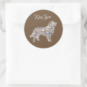 ラブラドールドッグアートステッカー ラウンドシール (バッグ)