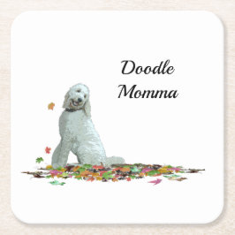 ラブラドールドッグイン葉紙コースター スクエアペーパーコースター