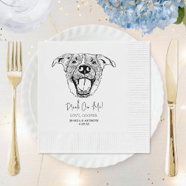 ラブラドールドッグカスタムドッグハンドスケッチ結婚ズ 縁ありカクテルナプキン