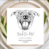 ラブラドールドッグカスタムドッグハンドスケッチ結婚ズ 縁ありカクテルナプキン