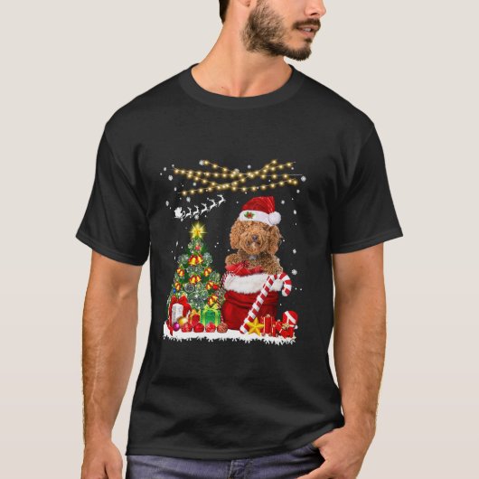 ラブラドールドッグクリスマスツリーライト犬のオーナーXm Tシャツ (正面)