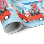 ラブラドールドッグクリスマスデリバリートラック雪 ラッピングペーパー (ロールコーナー)