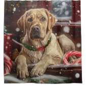 ラブラドールドッグクリスマスフェスティバル シャワーカーテン (正面)