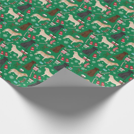 ラブラドールドッグズクリスマス ラッピングペーパー (角)