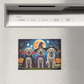 ラブラドールドッグズパンプキンハロウィンおもしろい マグネット (インサイチュ (食洗機))