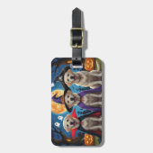 ラブラドールドッグズパンプキンハロウィンおもしろい ラゲッジタグ (正面縦)