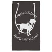 ラブラドールドッグテーマベビーシャワー男女兼用 スモールペーパーバッグ (正面)