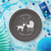 ラブラドールドッグテーマベビーシャワー男女兼用 ペーパープレート (パーティー)