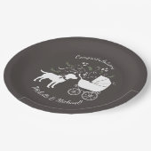 ラブラドールドッグテーマベビーシャワー男女兼用 ペーパープレート (アングル)