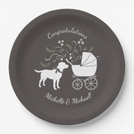 ラブラドールドッグテーマベビーシャワー男女兼用 ペーパープレート