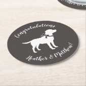 ラブラドールドッグテーマベビーシャワー男女兼用 ラウンドペーパーコースター (アングル)