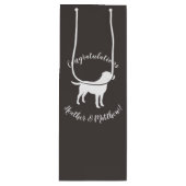 ラブラドールドッグテーマベビーシャワー男女兼用 ワインギフトバッグ (正面)