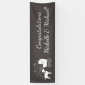 ラブラドールドッグテーマベビーシャワー男女兼用 横断幕 (縦)