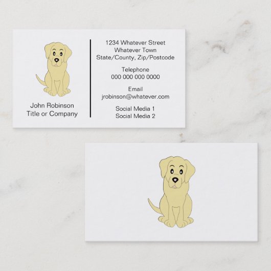 ラブラドールドッグデザイン搭乗ケネル 名刺 (正面/裏面)