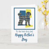 ラブラドールドッグトリカラーファーザーズデー カード (黄色い花)