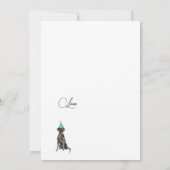 ラブラドールドッグハッピーバースデーグリーティングカード (裏面)