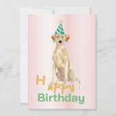ラブラドールドッグハッピーバースデーパーティの招待状 (正面)