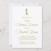 ラブラドールドッグハッピーバースデーパーティの招待状 (裏面)