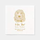 ラブラドールドッグハンドスケッチパーソナライズされたナプキン スタンダードカクテルナプキン (正面)