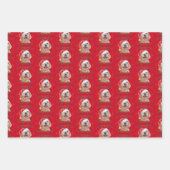 ラブラドールドッグパターンクリスマス ラッピングペーパーシート (正面2)