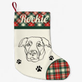 ラブラドールドッグパーソナライズされたクリスマス スモールクリスマスストッキング (正面)